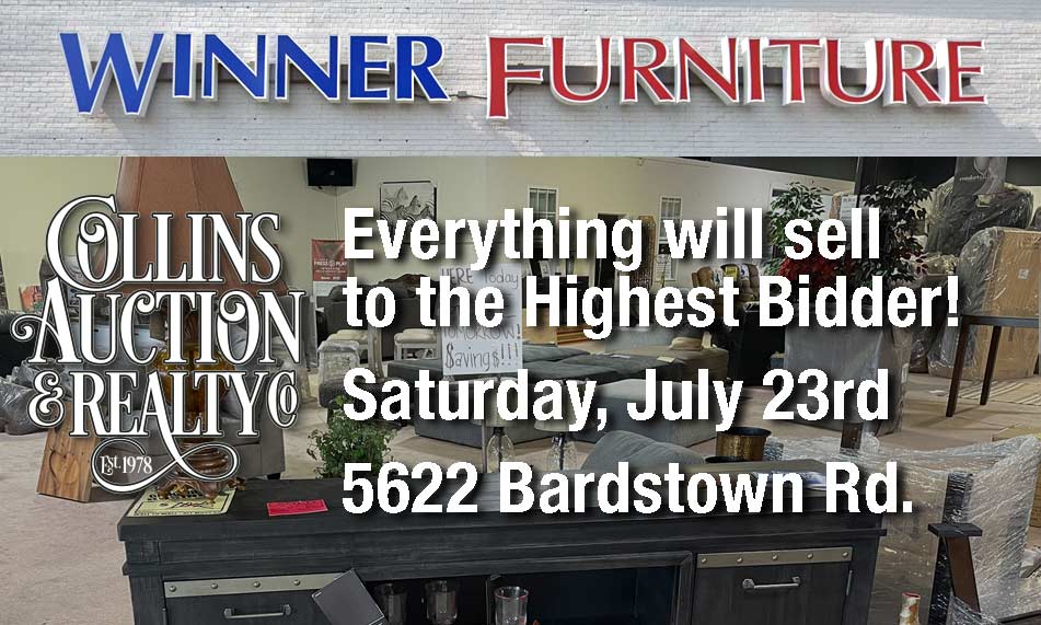 Absolute Auction! WINNER FURNITURE – Sat., July 23rd